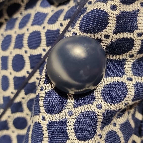 Aryn K Blue & White Jacket double breasted  Sz Large - Picture 9 of 13